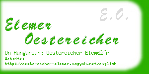 elemer oestereicher business card